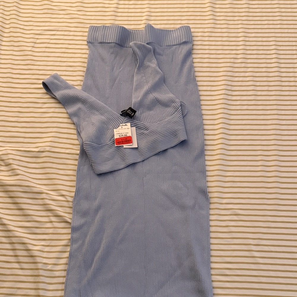 Sincerely Jules Light Blue Ribbed Top and Skirt Set